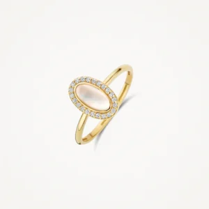 Ring met parelmoer en zirkonia