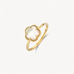 Ring bloem parelmoer