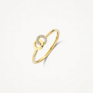 Ring met twee rondjes en zirkonia