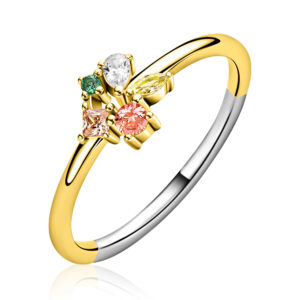 ZINZI gold plated zilveren ring