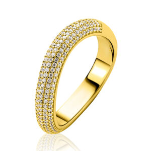 ZINZI gold plated pavé gezette witte zirkonia’s