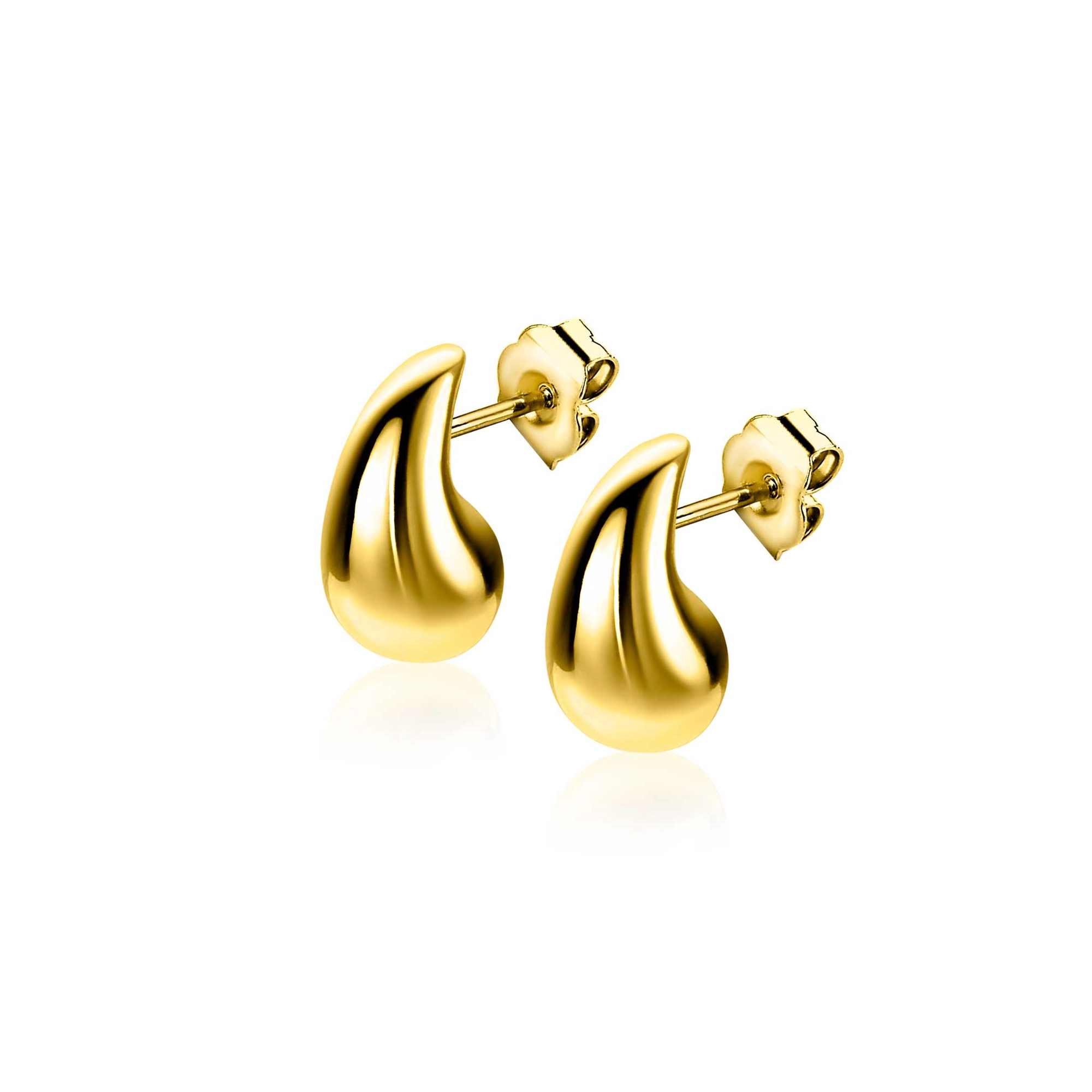 Zinzi gold plated oorstekers druppelvorm
