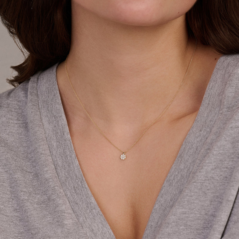 Ketting met ronde pavé zirkonia hanger