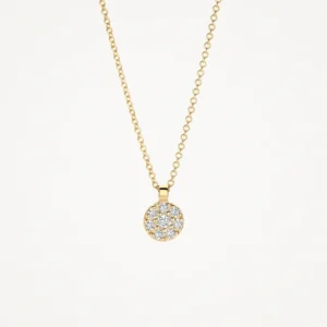 Ketting met ronde pavé zirkonia hanger