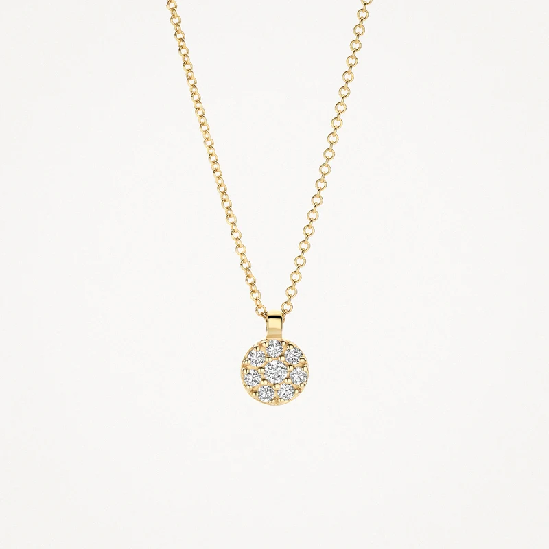 Ketting met ronde pavé zirkonia hanger