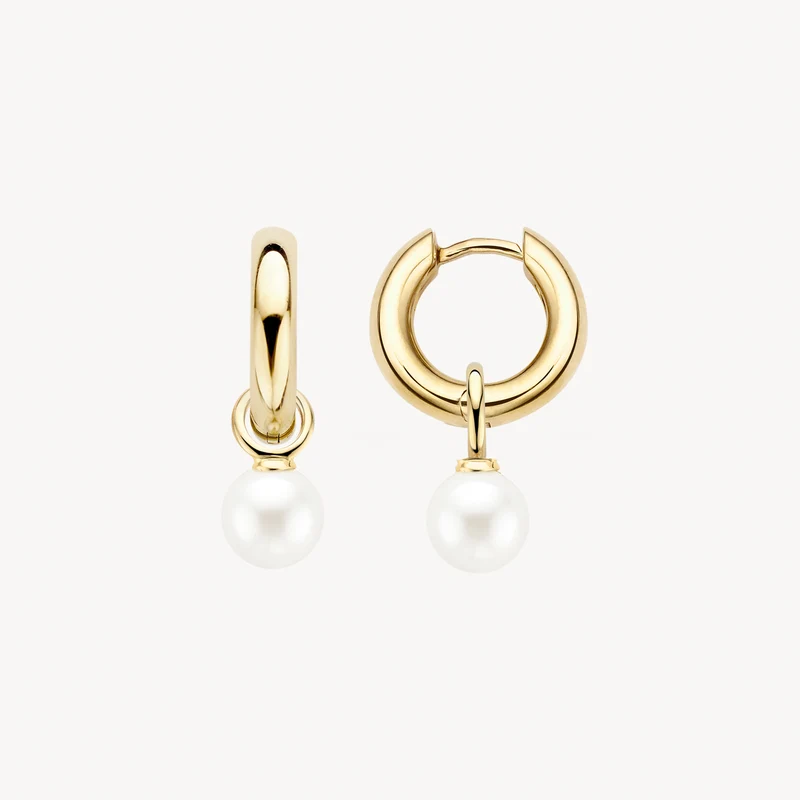 Oorbedels met Swarovski-parels 6 mm 14k goud - Afbeelding 2