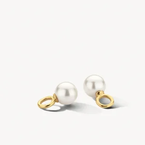Oorbedels met Swarovski-parels 6 mm 14k goud