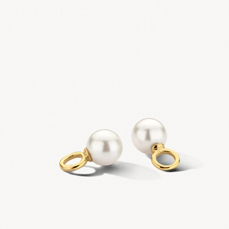 Oorbedels met Swarovski-parels 6 mm 14k goud