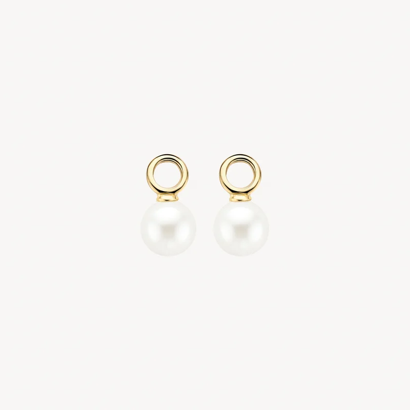 Oorbedels met Swarovski-parels 6 mm 14k goud - Afbeelding 3