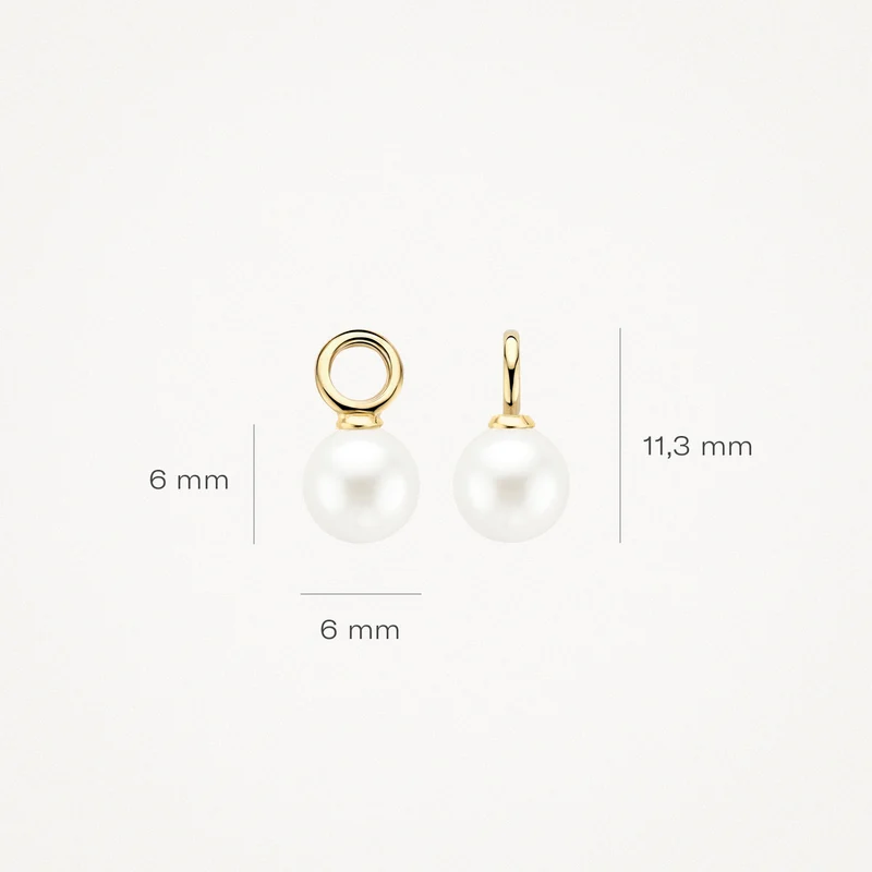 Oorbedels met Swarovski-parels 6 mm 14k goud - Afbeelding 4