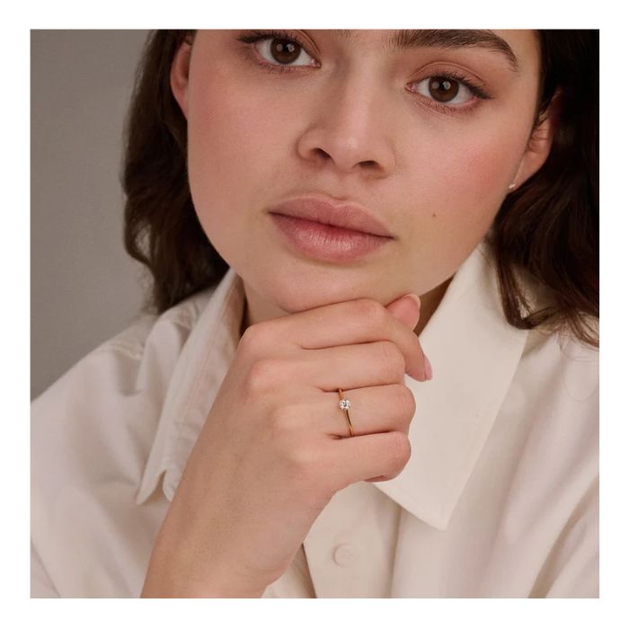 Ring met ronde lab grown diamant