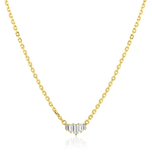 ZINZI gold plated zilveren collier met piramide vorm