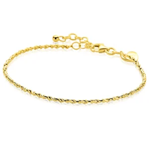 ZINZI gold plated zilveren organisch schakel armband