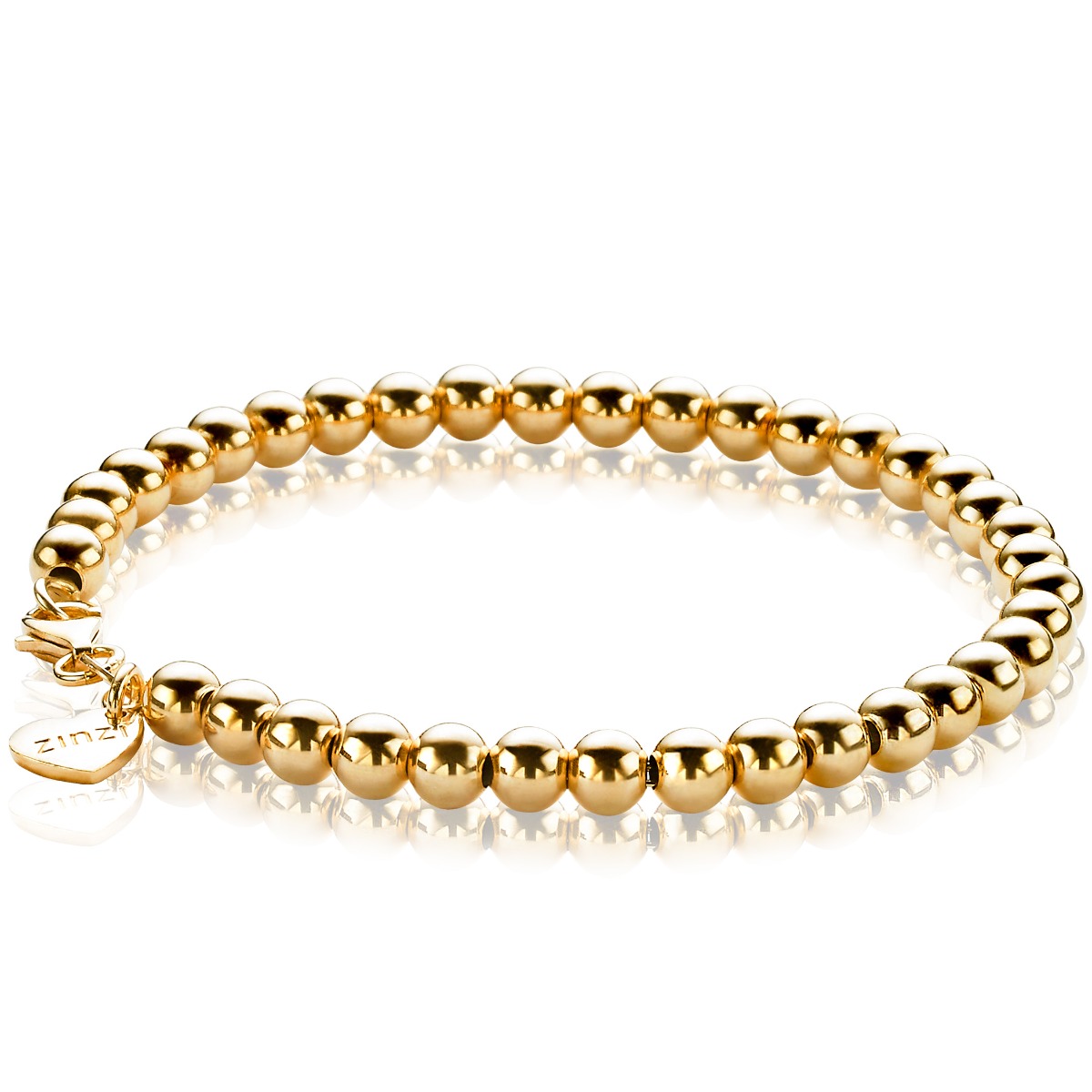 ZINZI zilveren bolletjes armband geel verguld
